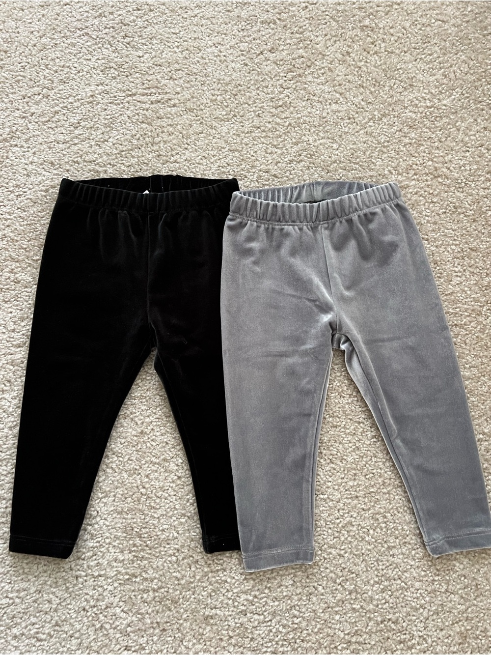 GAP Kids Baby GAP Velvet Leggings - Black & Gray 12-18 Months